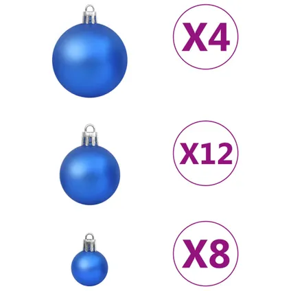 vidaXL Ensemble de boules de Noël 100 pcs Bleu 3