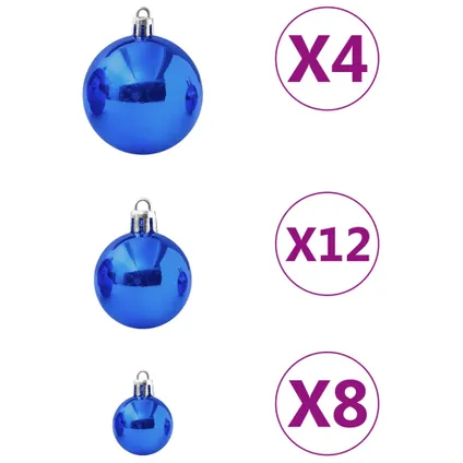 vidaXL Ensemble de boules de Noël 100 pcs Bleu 4