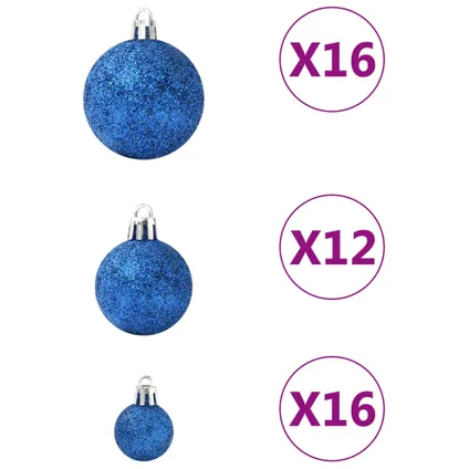 vidaXL Ensemble de boules de Noël 100 pcs Bleu 5