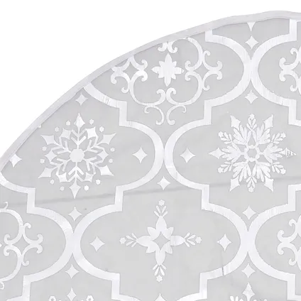 vidaXL Jupe de sapin de Noël de luxe avec chaussette Blanc 122cm 6