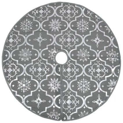 vidaXL Kerstboomrok luxe met sok 90 cm stof grijs 3