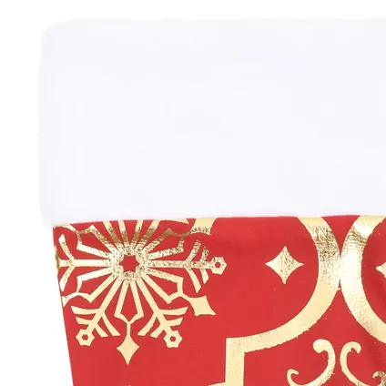 vidaXL Jupe de sapin de Noël de luxe avec chaussette Rouge 90 cm 5