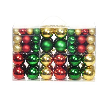 Boules de Noël 100 pcs Rouge/Doré/Vert