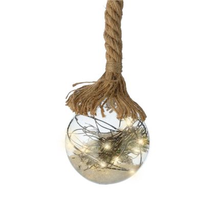 Lumineo kerstbal - met led licht - D20 cm - aan touw