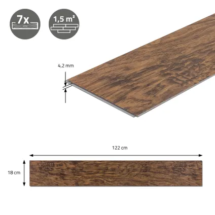 ML-Design Deluxe PVC vloeren, Click Vinyl planken, vinyl vloeren, 122 cm x 18 cm x 4,2 mm 6