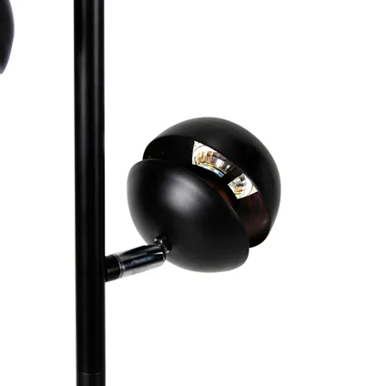 QAZQA Smart vloerlamp zwart met gouden binnenkant incl. 3 Wifi GU10 - Buell 10