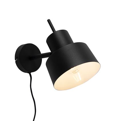 QAZQA Smart wandlamp zwart incl. Wifi A60 - Chappie