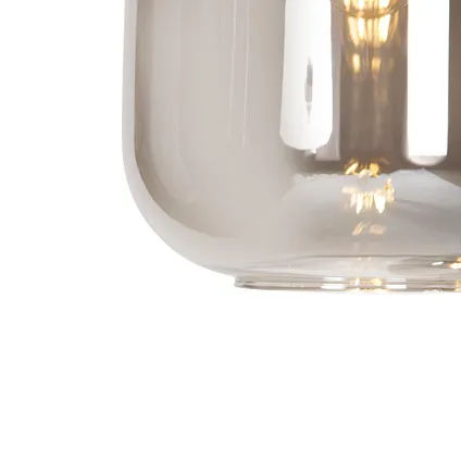 QAZQA Smart hanglamp zwart met smoke glas 3-lichts incl. Wifi A60 - Zuzanna 8