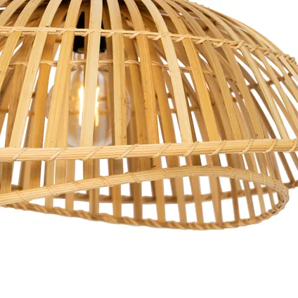 QAZQA Lampe à suspension orientale noire avec bambou naturel 62 cm - Pua 5