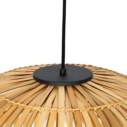 QAZQA Oosterse hanglamp zwart met naturel bamboe 62 cm - Pua 6