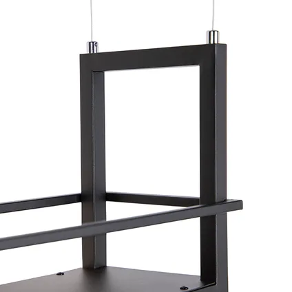 QAZQA Smart hanglamp zwart met rek incl. 4 Wifi A60 - Cage Rack 10