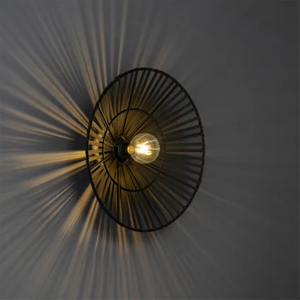 QAZQA Oosterse wandlamp zwart bamboe - Pua 10