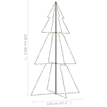 vidaXL Arbre de Noël cône 300 LED d'intérieur/d'extérieur 120x220 7