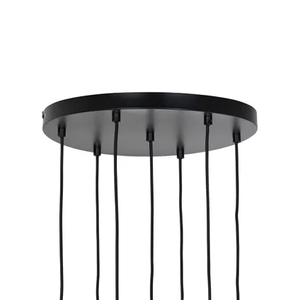 QAZQA Art Deco hanglamp zwart met smoke glas 7-lichts - Laura 9