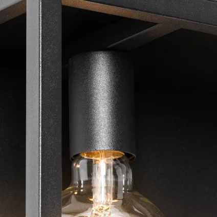 QAZQA Smart wandlamp zwart met rek incl. 2 Wifi G95 - Cage Rack 6