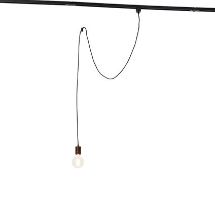 QAZQA Lampe à suspension avec suspension sur rail bronze foncé - Cavalux