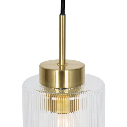 QAZQA Art Deco hanglamp goud met glas 4-lichts - Laura 2