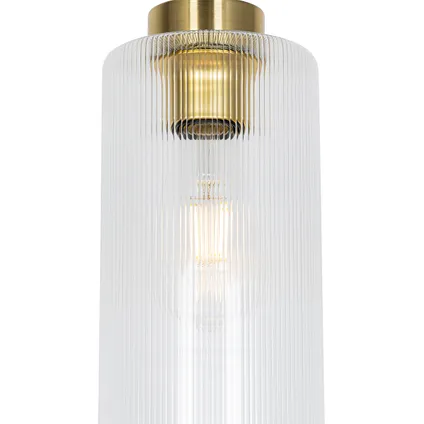 QAZQA Art Deco hanglamp goud met glas 4-lichts - Laura 3