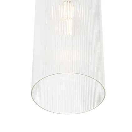 QAZQA Lampe à suspension Art Déco dorée avec verre 4 lumières - Laura 5
