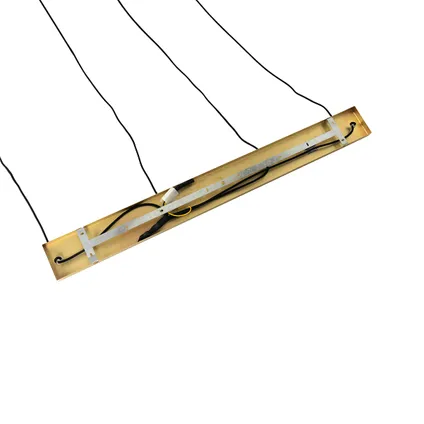 QAZQA Art Deco hanglamp goud met glas 4-lichts - Laura 9