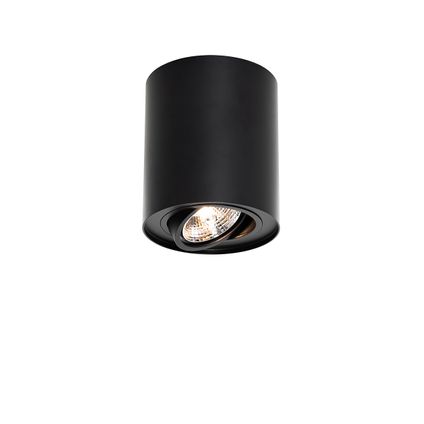 QAZQA Spot de plafond moderne noir rotatif et inclinable AR70 - Rondoo Up