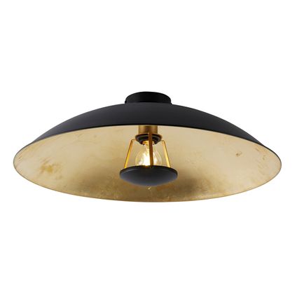QAZQA Smart plafondlamp zwart met goud 60 cm incl. Wifi A60 - Emilienne