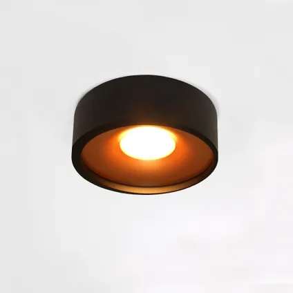 Artdelight plafondlamp Orlando Ø 14cm zwart-goud