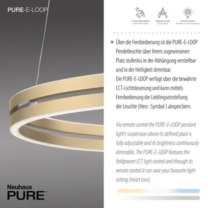 Paul Neuhaus hanglamp E-Loop e-Lift Ø 70cm mat goud 6