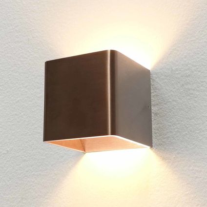 Artdelight wandlamp Fulda 10x10cm licht brons