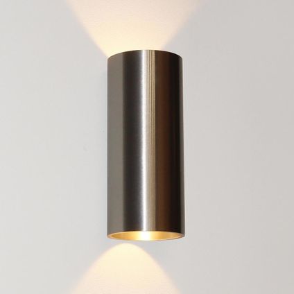 Artdelight wandlamp Brody 2 lichts H 18cm aluminium