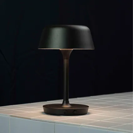Dyberg Larsen Tafellamp Valencia zwart Ø19.5cm LED 7