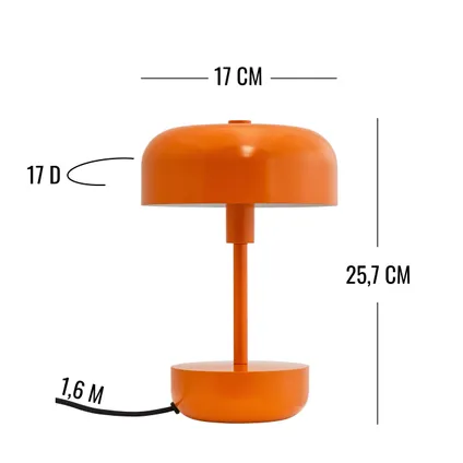 Dyberg Larsen Tafellamp Haipot oranje Ø17cm G9 5