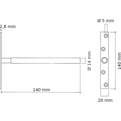 Onzichtbare plankdrager - 150mm - Per 2 stuks 2