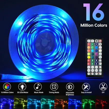 Lichtendirect-LED Strip - 20 meter - RGB verlichting -met afstandsbediening- Bluetooth 4