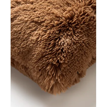 Dutch Decor - kussenhoes - Fluffy - 60x60 cm - Tobacco Brown - met rits 2