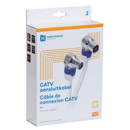 Hirschmann coaxiale kabel IEC male - IEC female 3m wit