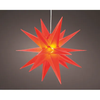 Rode hangende sterrenlamp met LED verlichting - 40cm 2