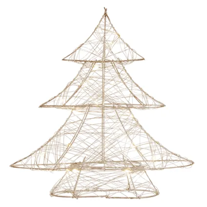 Sapin de Noël ECD Germany Décoratif à 20 LED Blanc Chaud, 30 cm de Haut, Métal, Doré 3