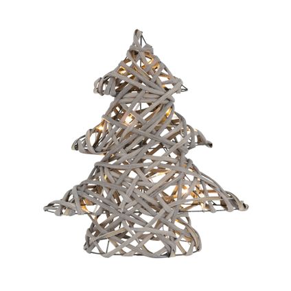 ECD Germany LED-deco kerstboom met 15 warmwitte LED's, 30 cm hoog, rotan metaal