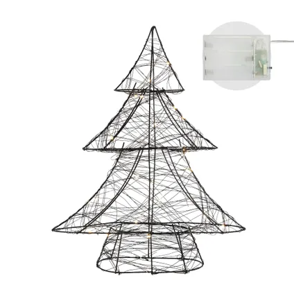 ECD Germany LED-deco kerstboom met 30 warmwitte LED's, 40 cm hoog, metaal 5
