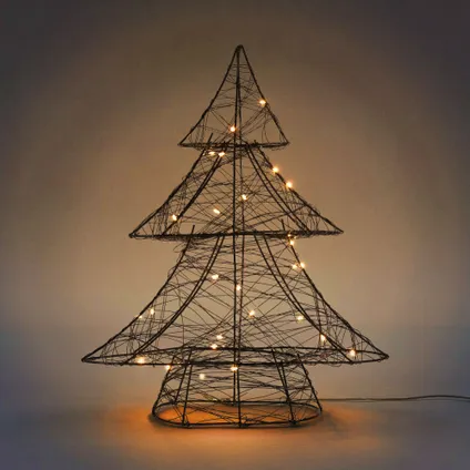 ECD Germany LED-deco kerstboom met 30 warmwitte LED's, 40 cm hoog, metaal 6