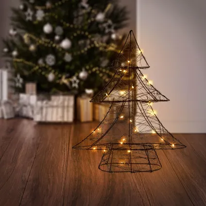 ECD Germany LED-deco kerstboom met 30 warmwitte LED's, 40 cm hoog, metaal 9