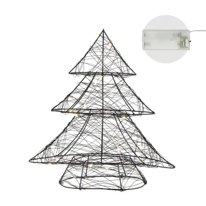 ECD Germany LED-deco kerstboom met 20 warmwitte LED's, 28x30 cm, metaal 5