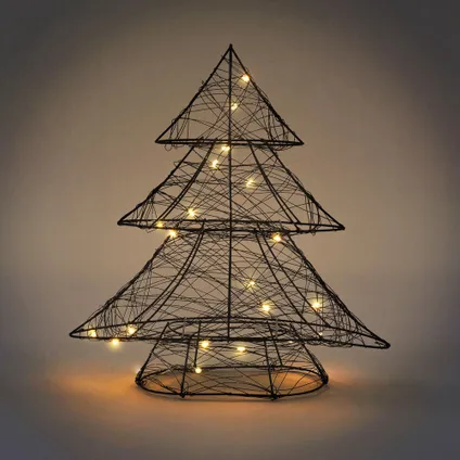 ECD Germany LED-deco kerstboom met 20 warmwitte LED's, 28x30 cm, metaal 6