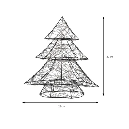 ECD Germany LED-deco kerstboom met 20 warmwitte LED's, 28x30 cm, metaal 7