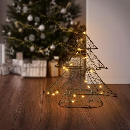 ECD Germany LED-deco kerstboom met 20 warmwitte LED's, 28x30 cm, metaal 9