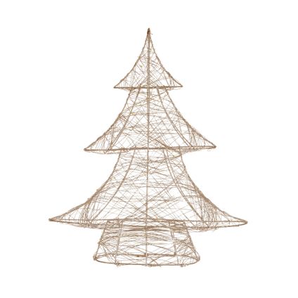 ECD Germany LED-deco kerstboom met 30 warm witte LED's, 40 cm hoog, metaal, goud