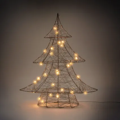Sapin de Noël ECD Germany Décoratif à 30 LED Blanc Chaud, 40 cm de Haut, Métal, Doré 6