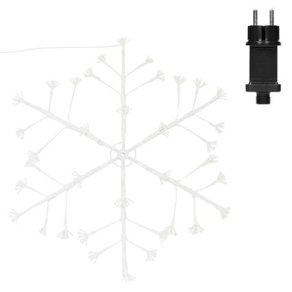 Flocon de Neige ECD Germany avec 288 Ampoules LED, Blanc Chaud, Ø 87 cm