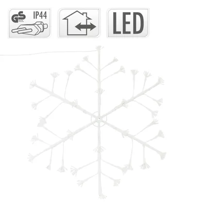 ECD Germany LED Snowflake met 288 warm witte LED's, 87cm, IP44 waterdicht 5